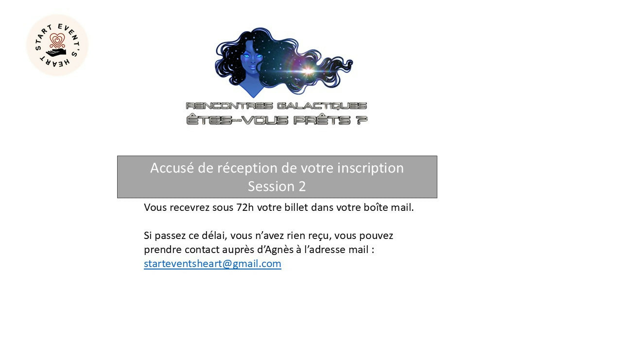 accsué de réception inscription Session 2